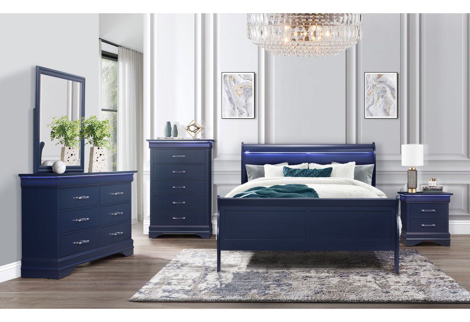 GF Charlie Blue Dresser With Led