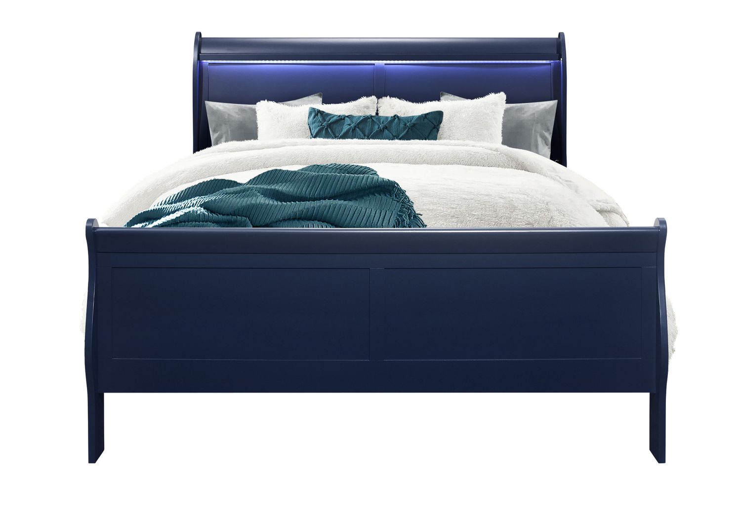 GF Charlie Blue Full Bed Group With Led