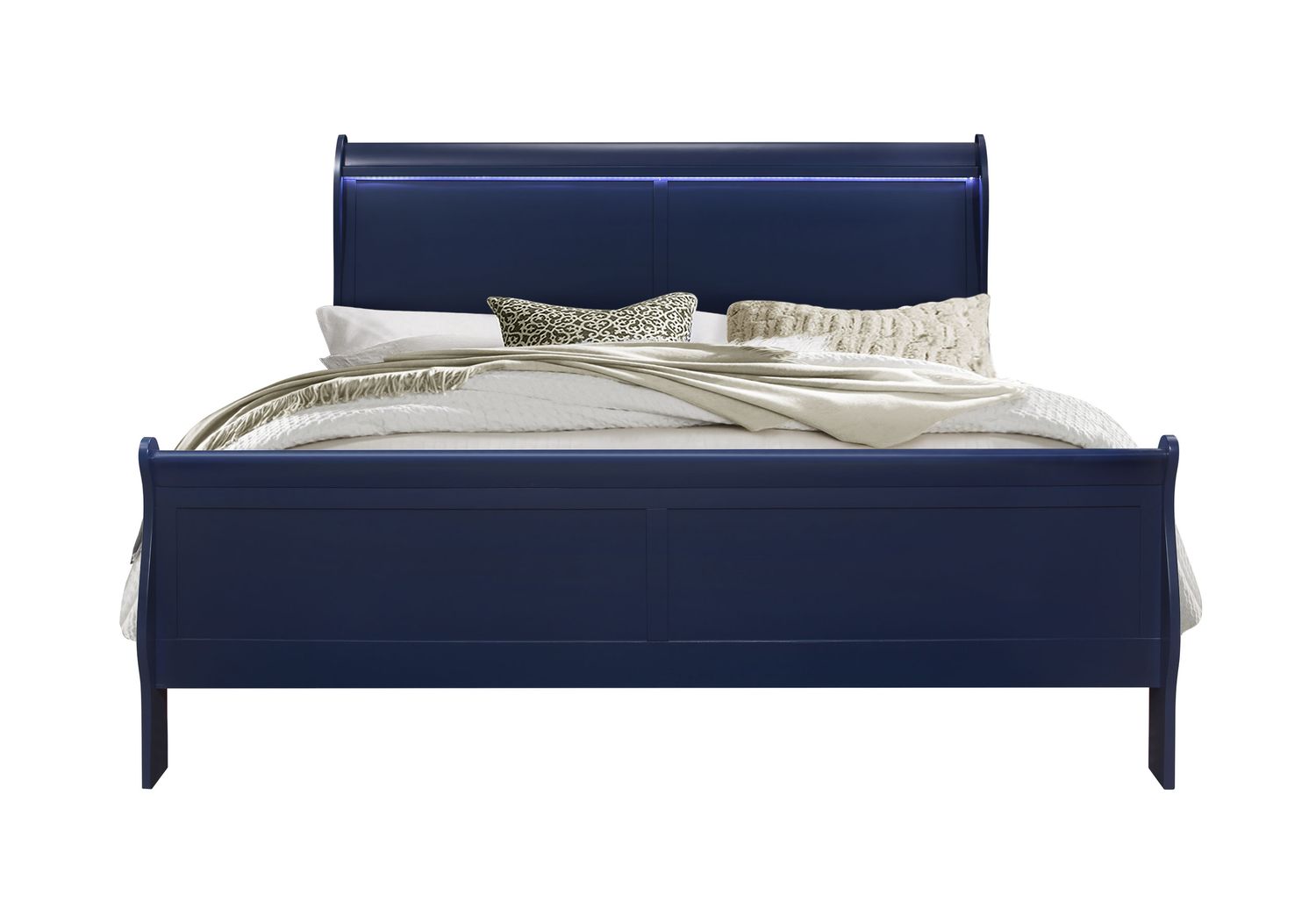 GF Charlie Blue King Bed Group With Led