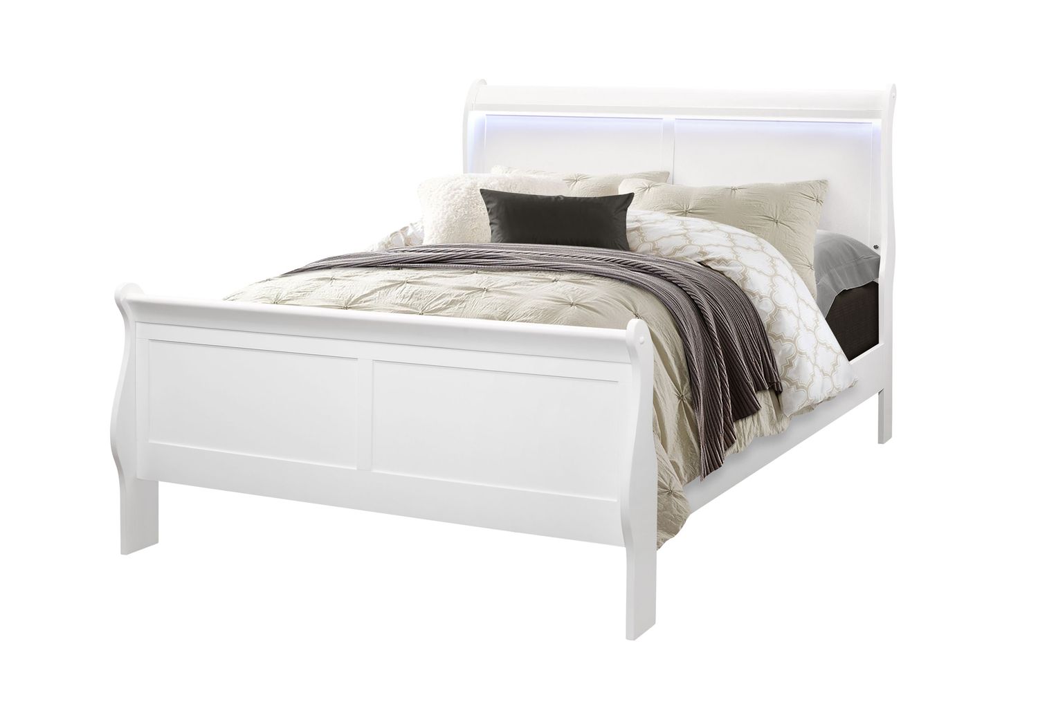 GF Charlie White Full Bed With Led