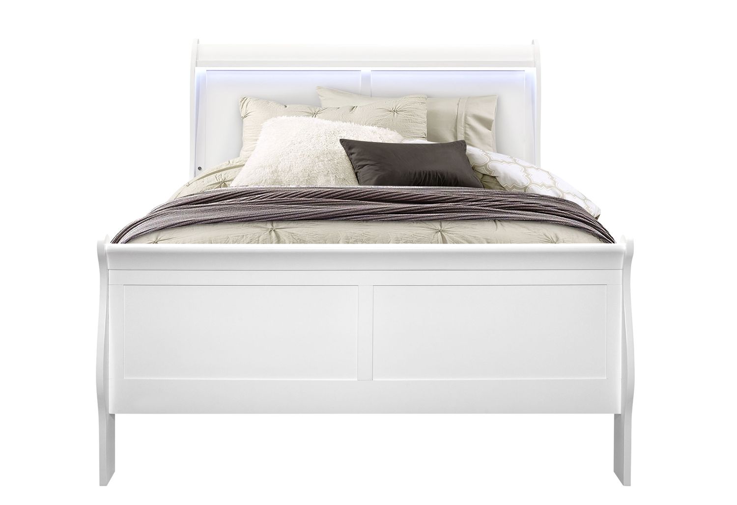 GF Charlie White Full Bed Group With Led