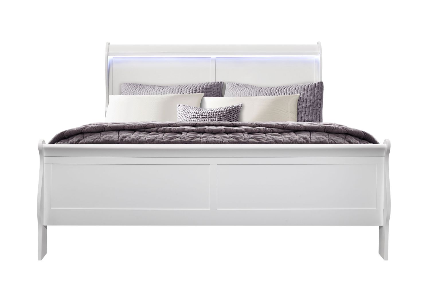 GF Charlie White King Bed Group With Led