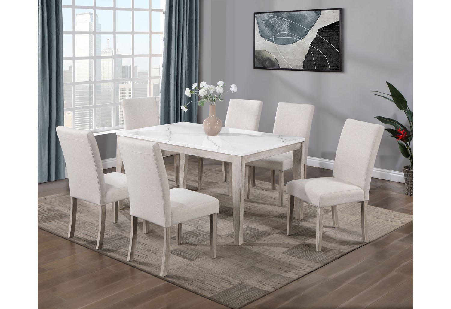 GF - D2022DT + D2023DC Dining Table and 4 Dining Chairs