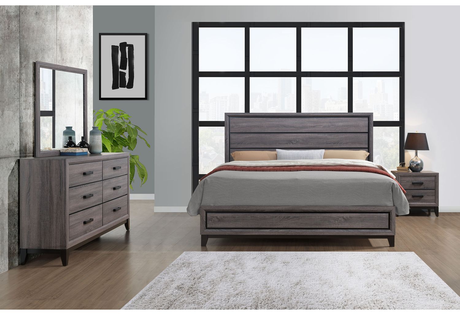 GF Kate Gray Queen Bed