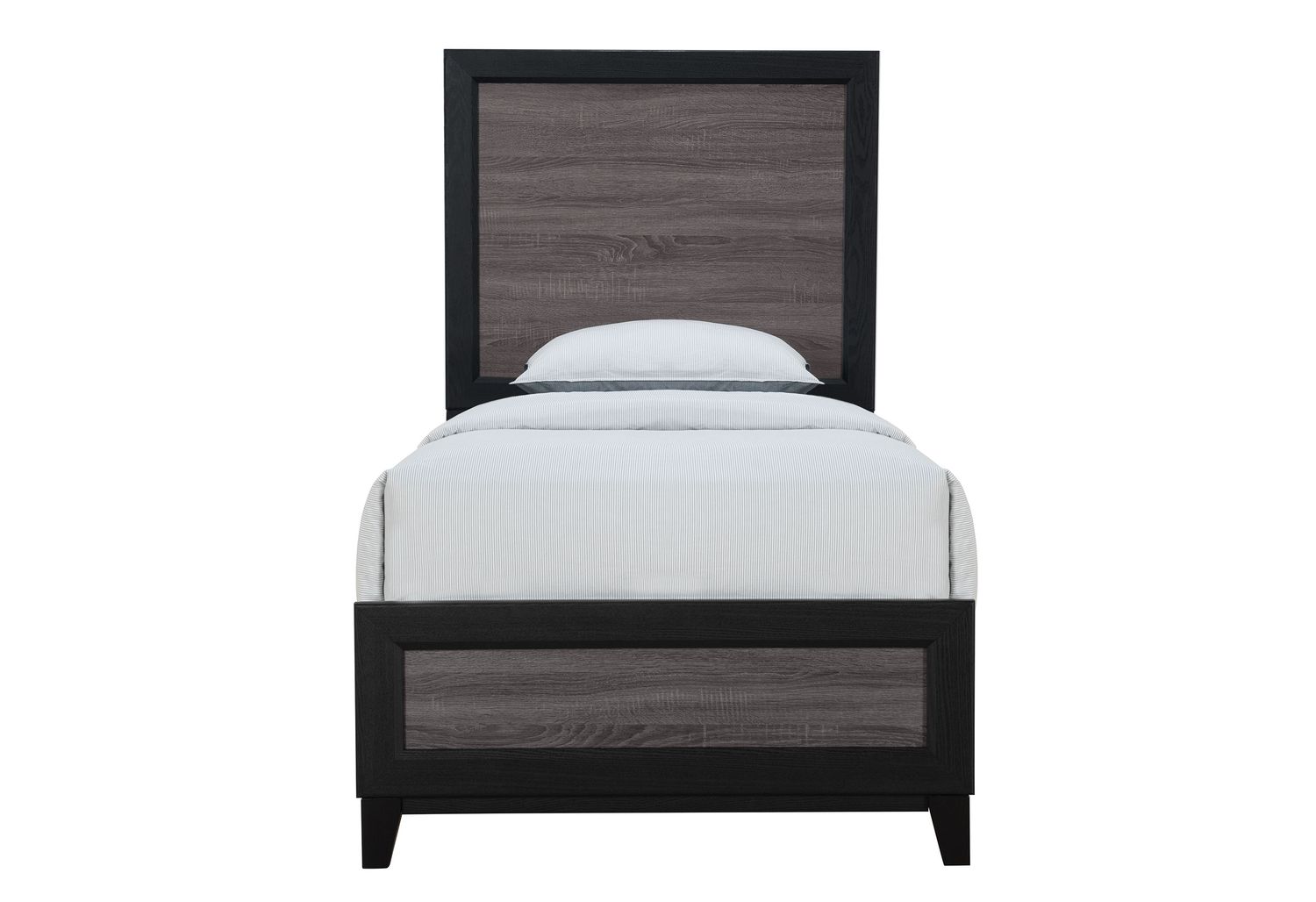 GF Lisbon Gray/Black Youth Twin Bed, Desk, Nightstand and Chest