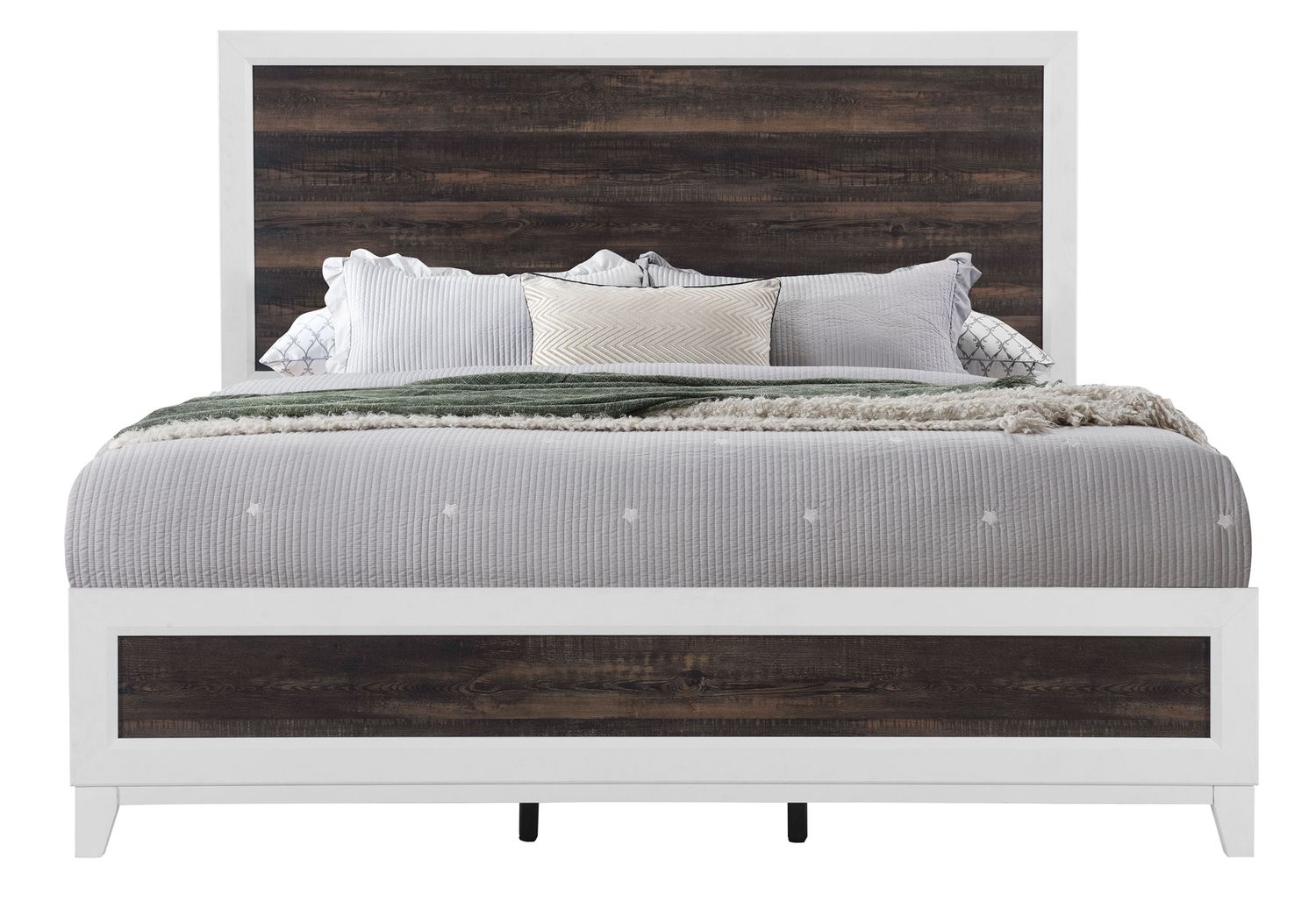 GF Lisbon Oak/White King Bed