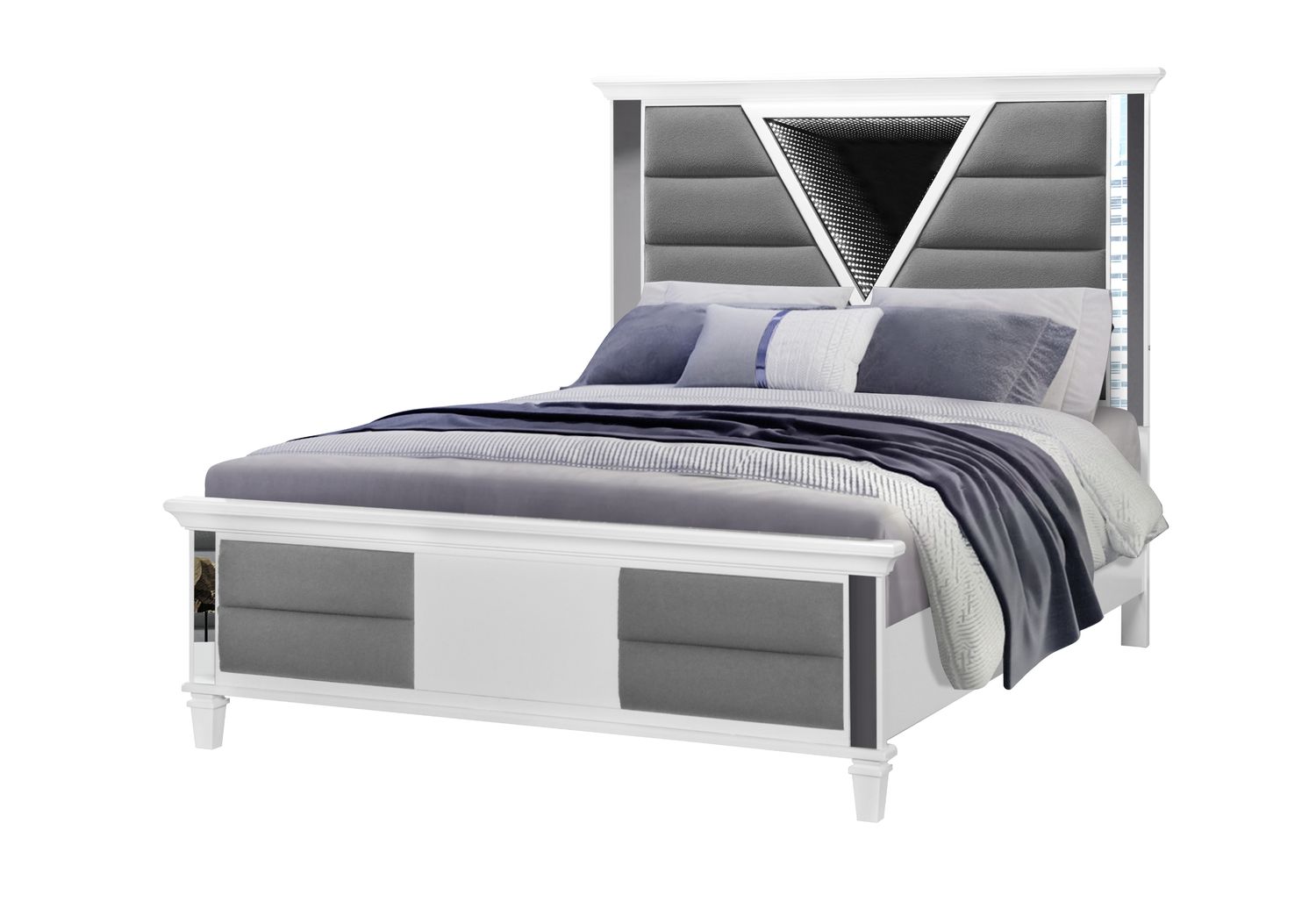 GF Marco Bed With Led 3d Mirror