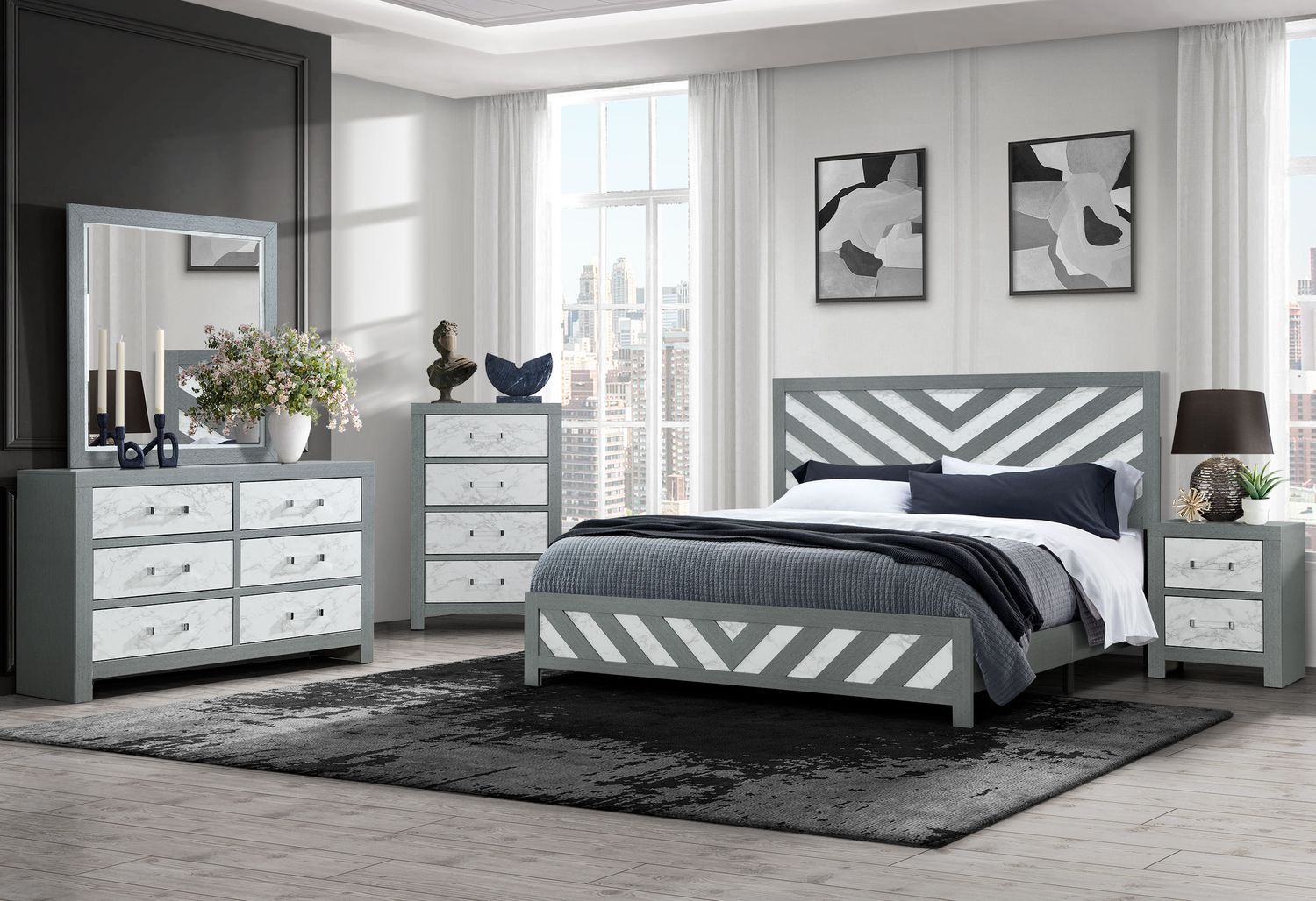 GF Micah Gray Queen Bed