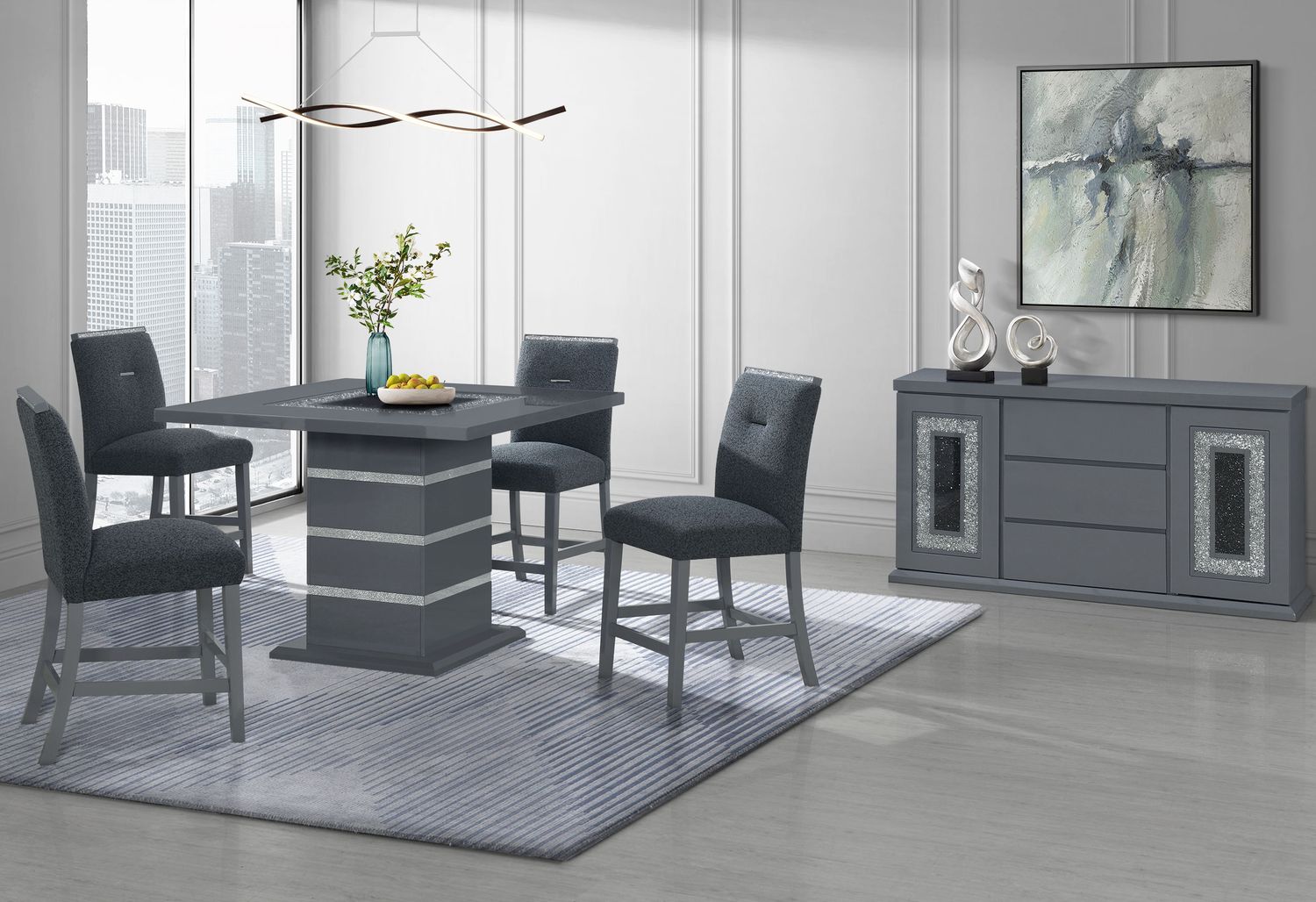 GF™ Monaco Dark Gray Bar Table Bar Table