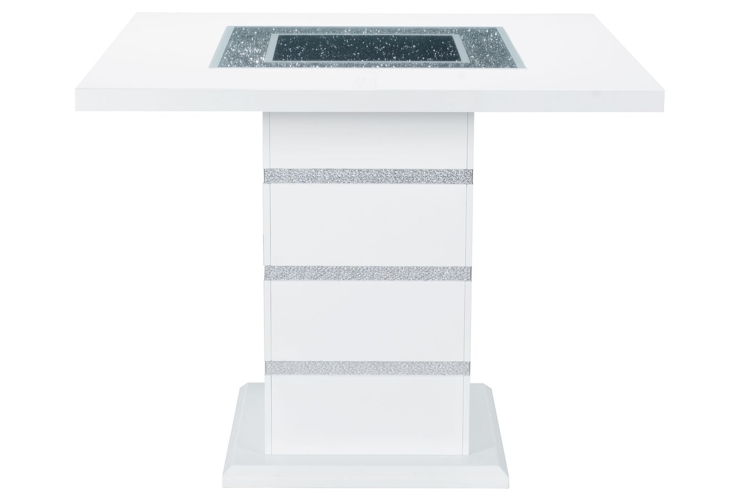 GF™ Monaco White Bar Set Square Bar Table + 4 Bar Stools