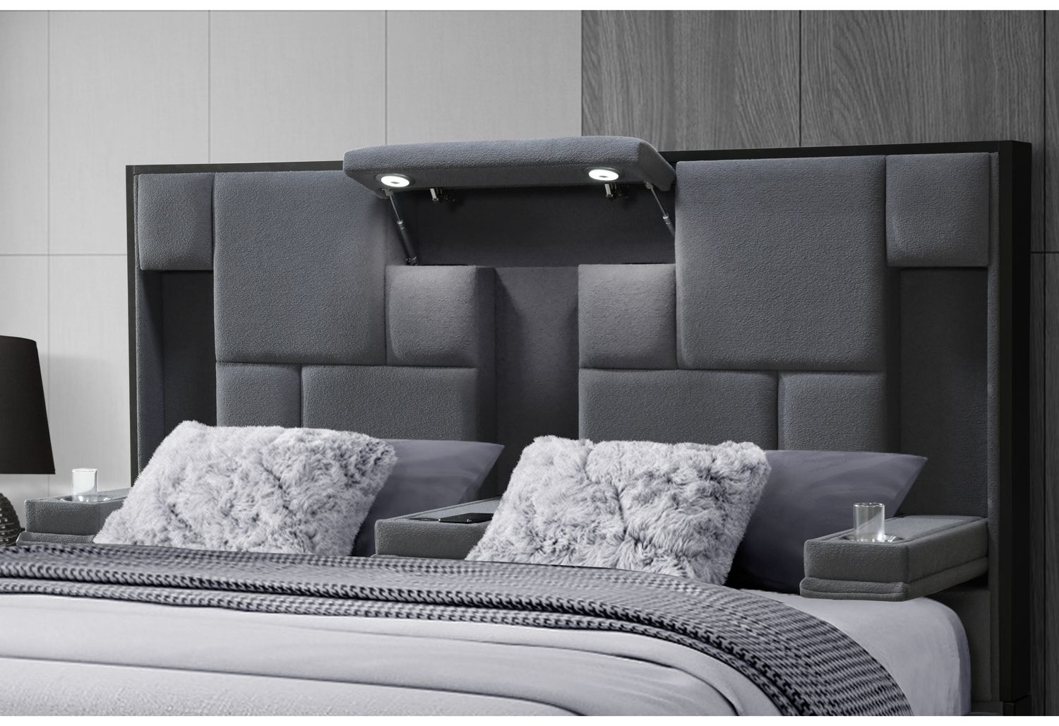 GF Oscar Dark Gray 8 Queen Bed