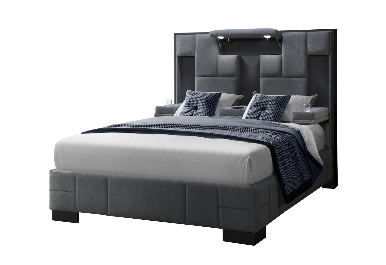 GF Oscar Dark Gray 8 Queen Bed