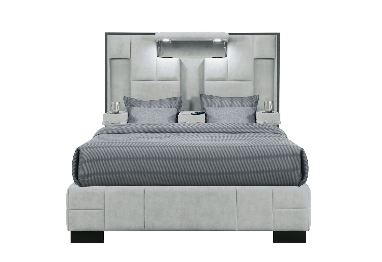 GF Oscar Light Gray Queen Bed