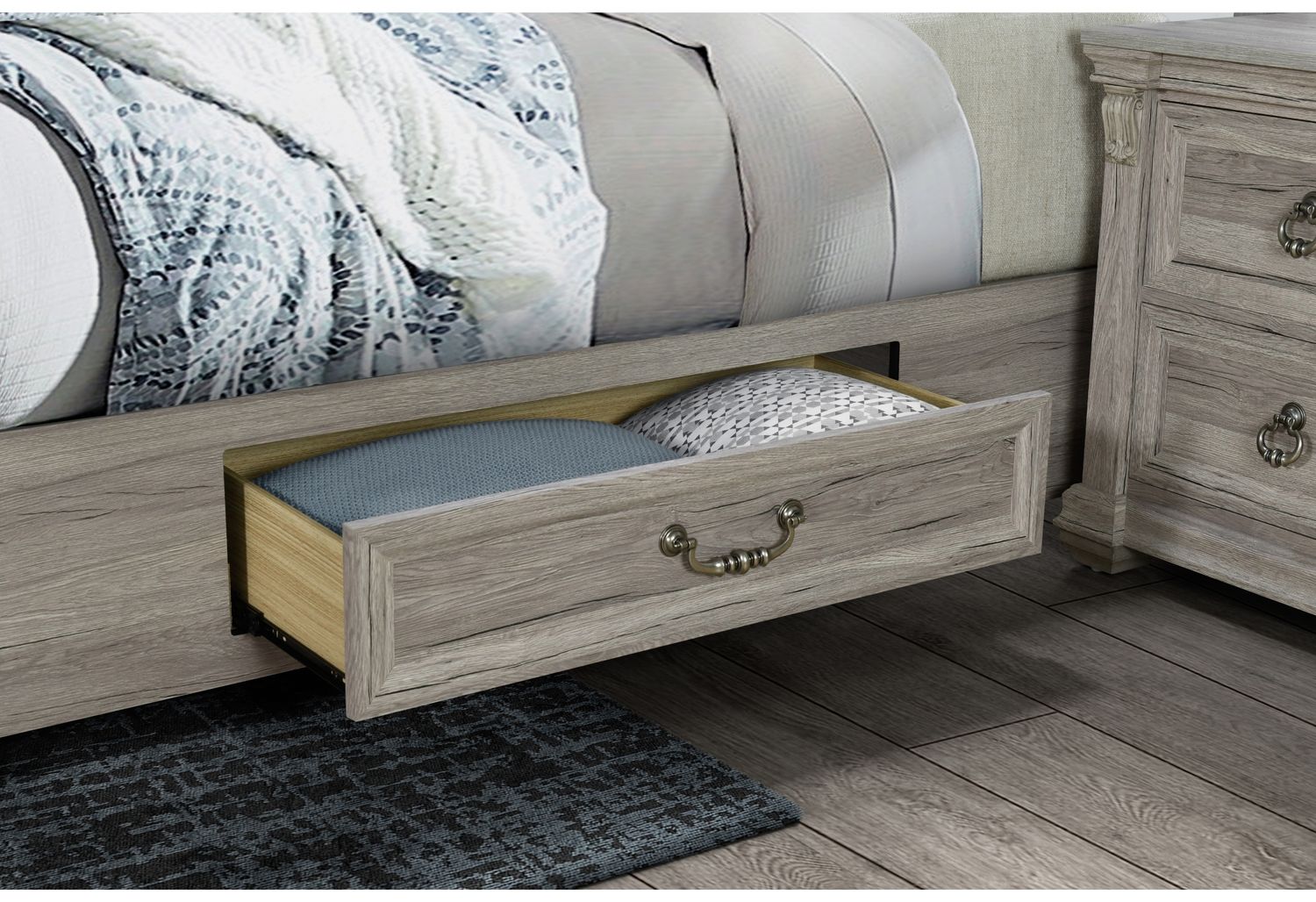 GF Rowan/Tatum Natural Storage Queen Bed Storage