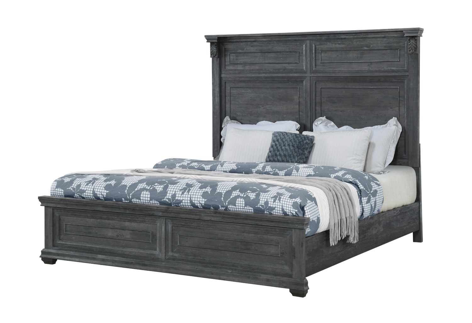 GF Rowan/Tatum Gray Non-Storage, Tatum Gray Panel Bed King Bed w/Out Storage