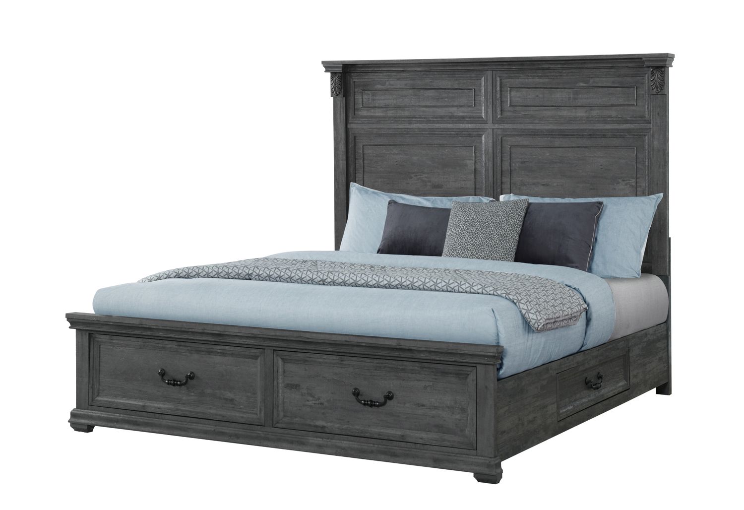 GF Gray Rowan/Tatum Storage, Tatum Panel Bed Bed Storage