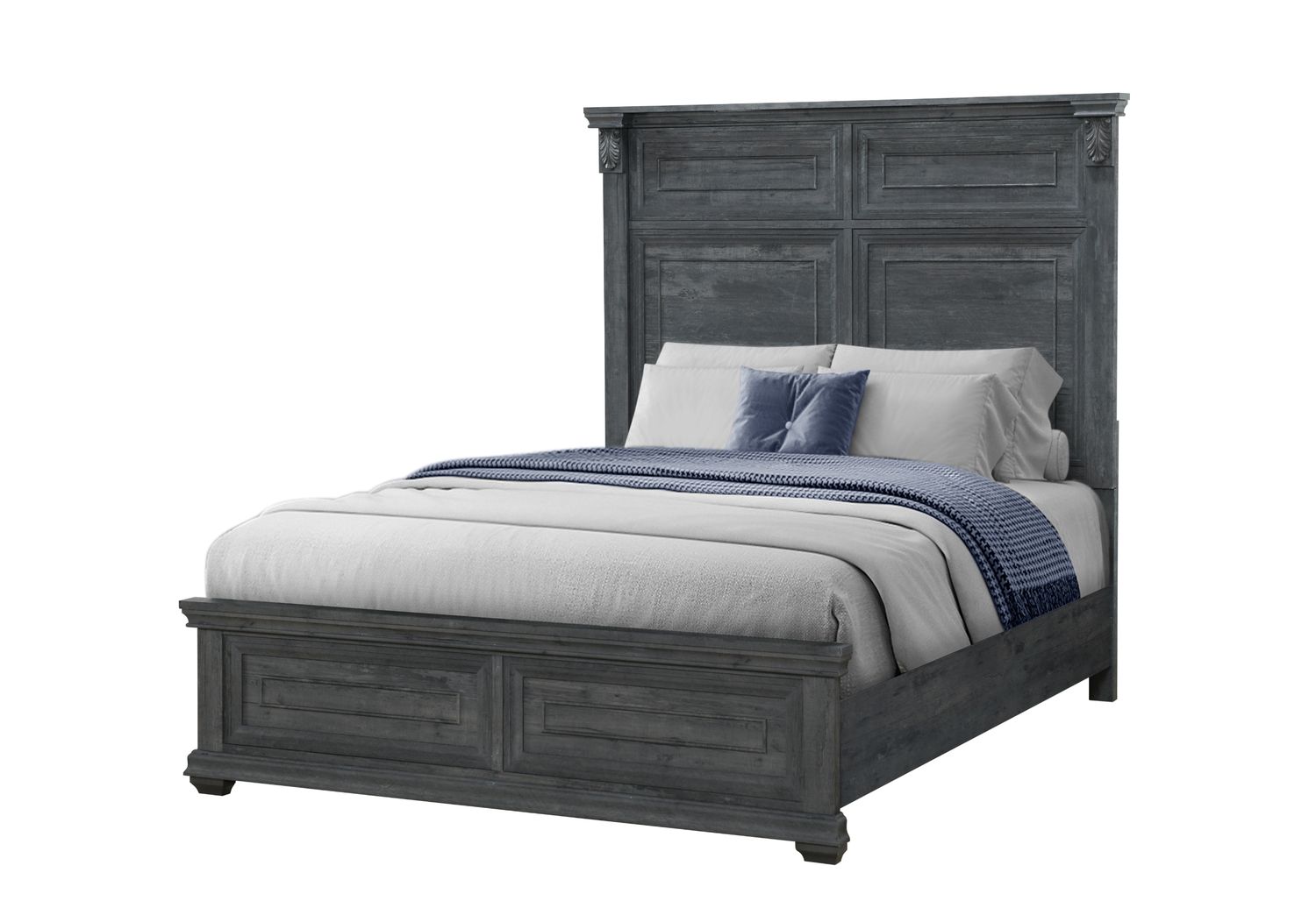 GF Rowan/Tatum Gray Non-Storage, Tatum Gray Panel Bed Queen Bed w/Out Storage