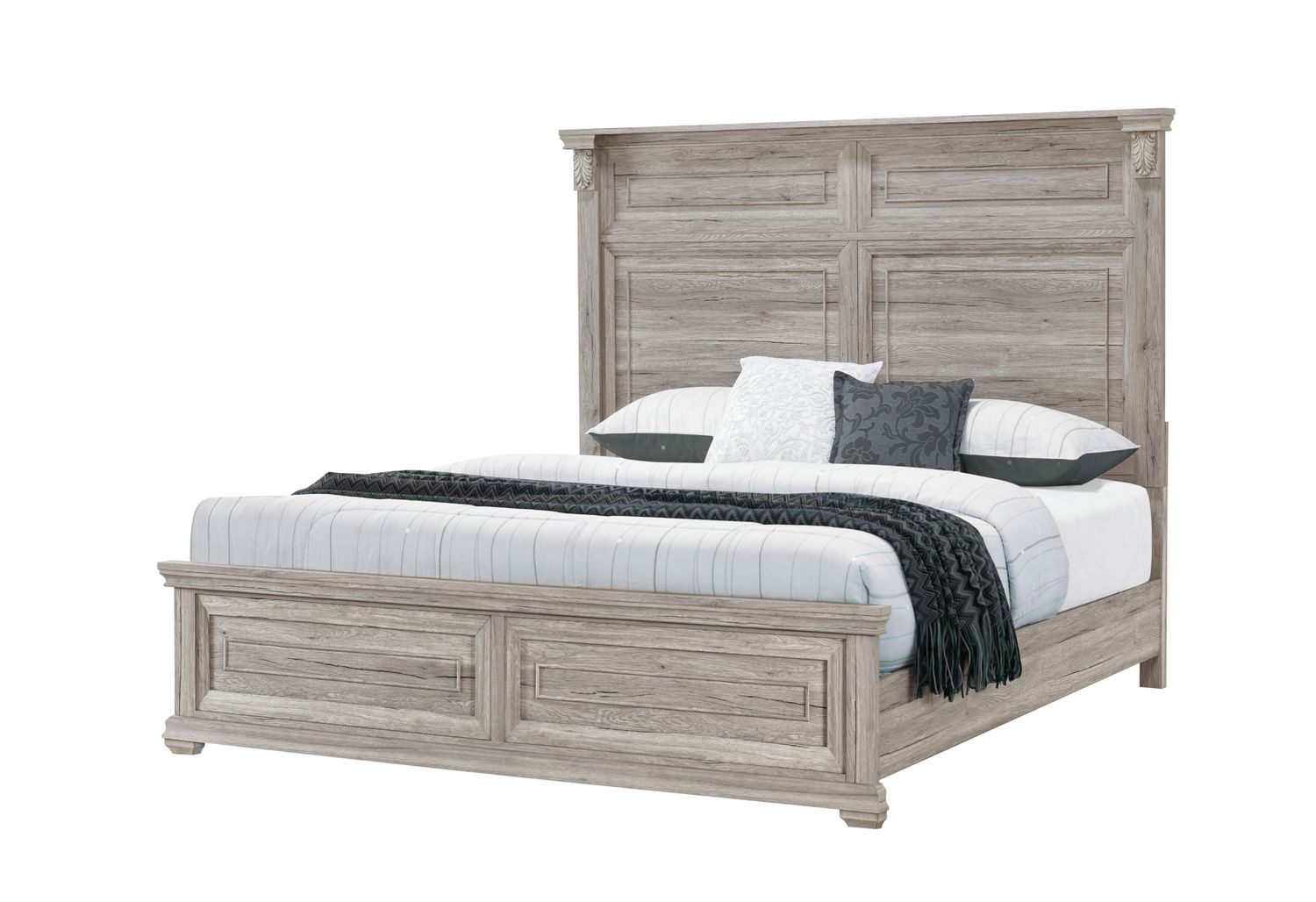 GF Rowan/Tatum Natural Non-Storage, Tatum Natural Panel Bed King Bed w/ Out Storage