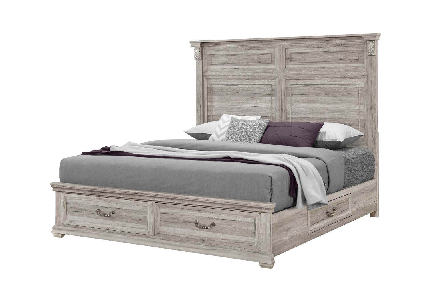 GF Rowan/Tatum Natural Storage, Tatum Natural Panel Bed King Bed Storage