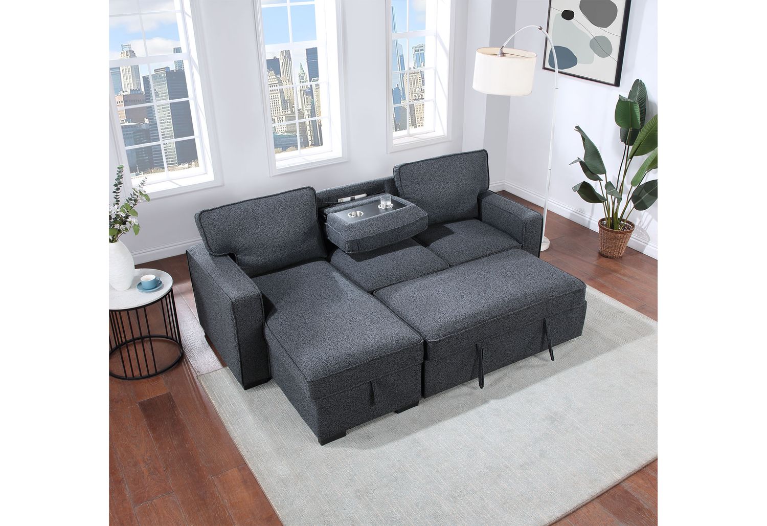 GF U0203 Charcoal Pull Out Sofa Bed