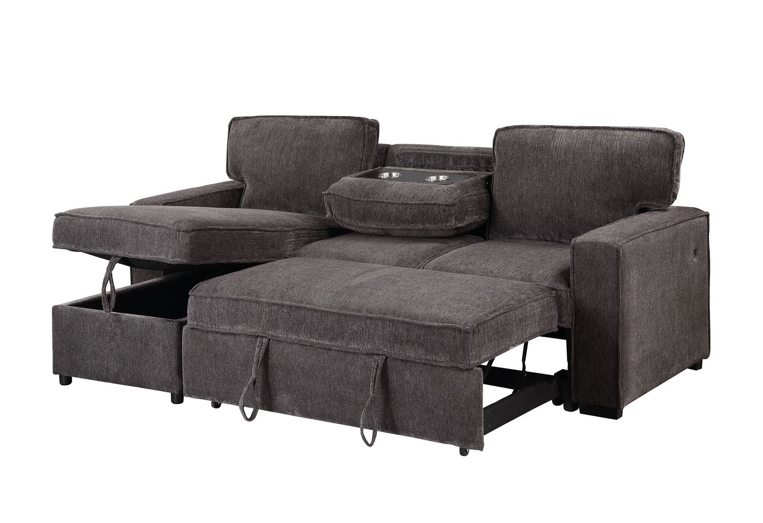 GF U0203 Dark Gray Pull Out Sofa Bed