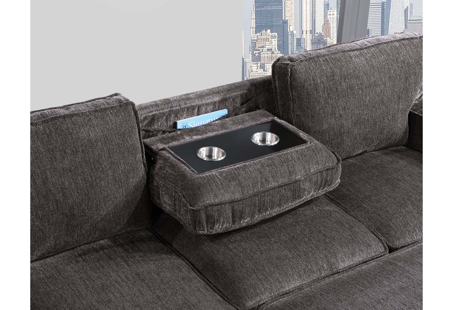 GF U0203 Dark Gray Pull Out Sofa Bed