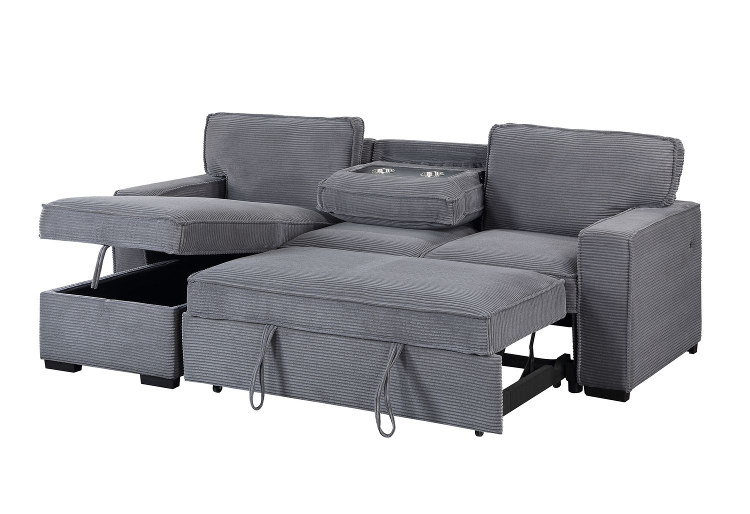 GF U0203 Light Gray Pull Out Sofa Bed