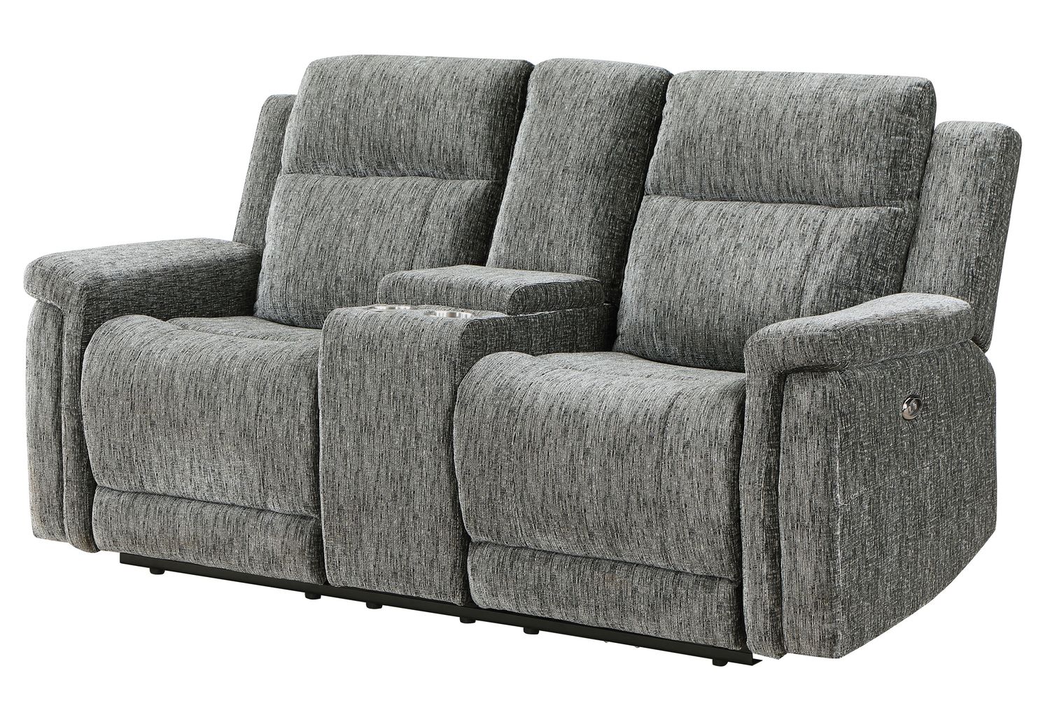 GF U1797 Dark Gray Power Console Reclining Loveseat