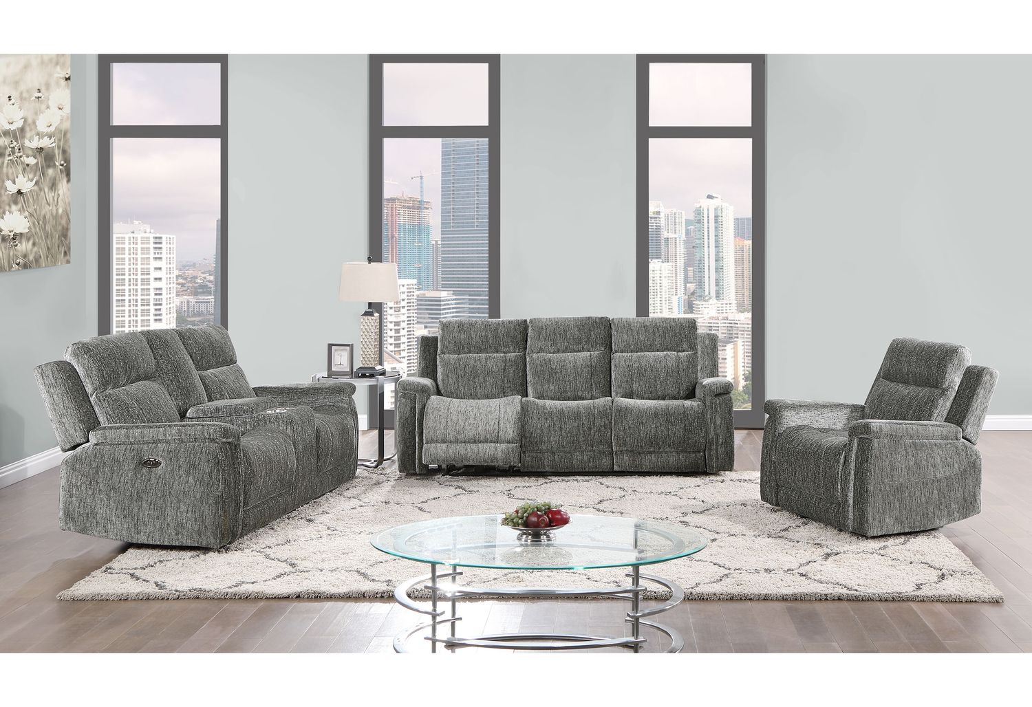 GF - U1797 Dark Gray Power Reclining Sofa