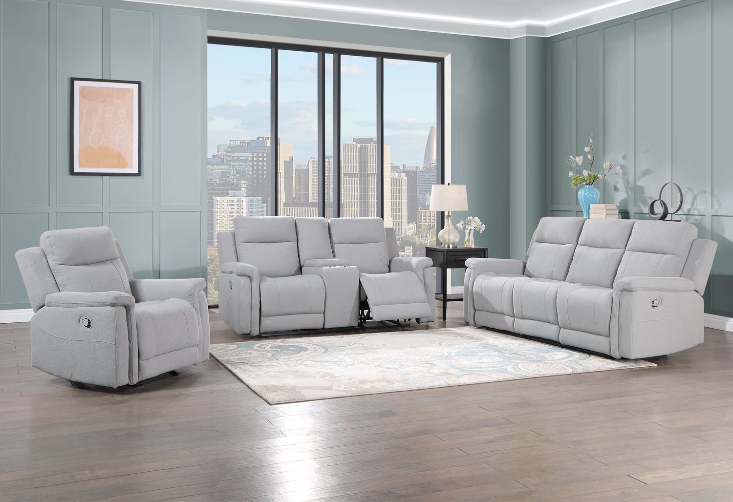 GF - U1797 Gray Glider Recliner