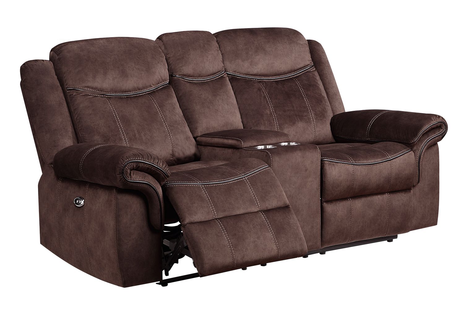 GF U2200 Coffee Power Reclining Sofa/Power Console Reclining Loveseat