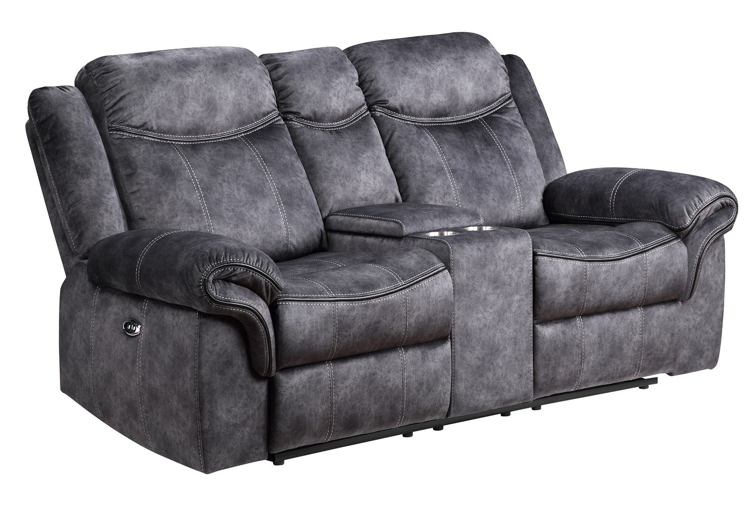 GF U2200 Granite Power Console Reclining Loveseat With Power Switch