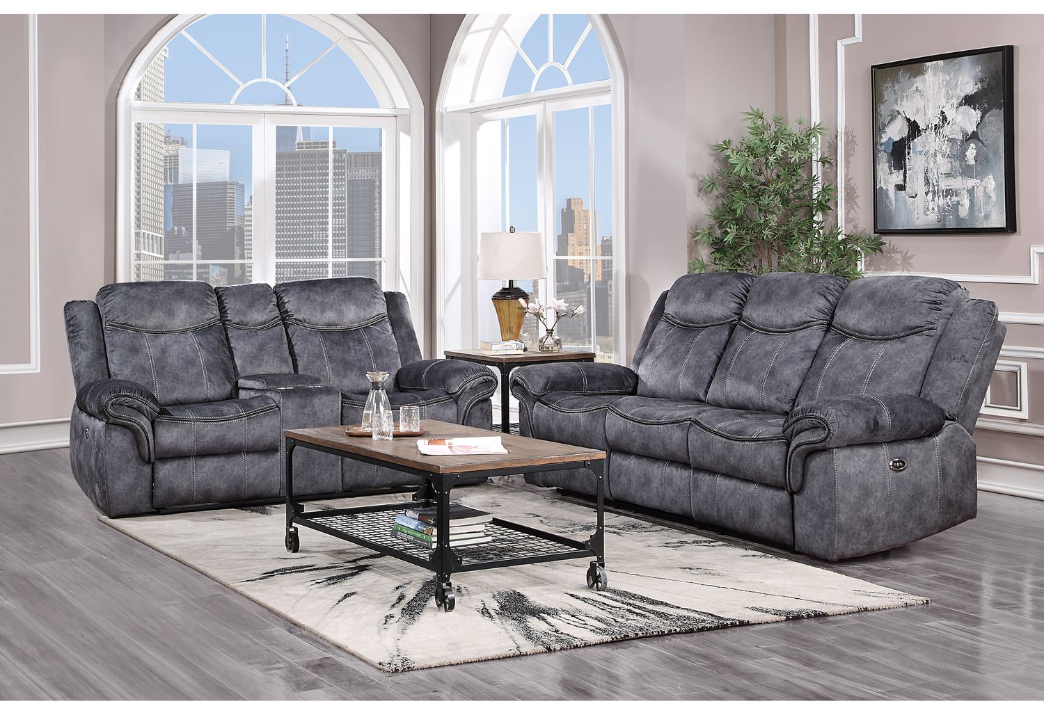 GF U2200 Granite Power Reclining Sofa