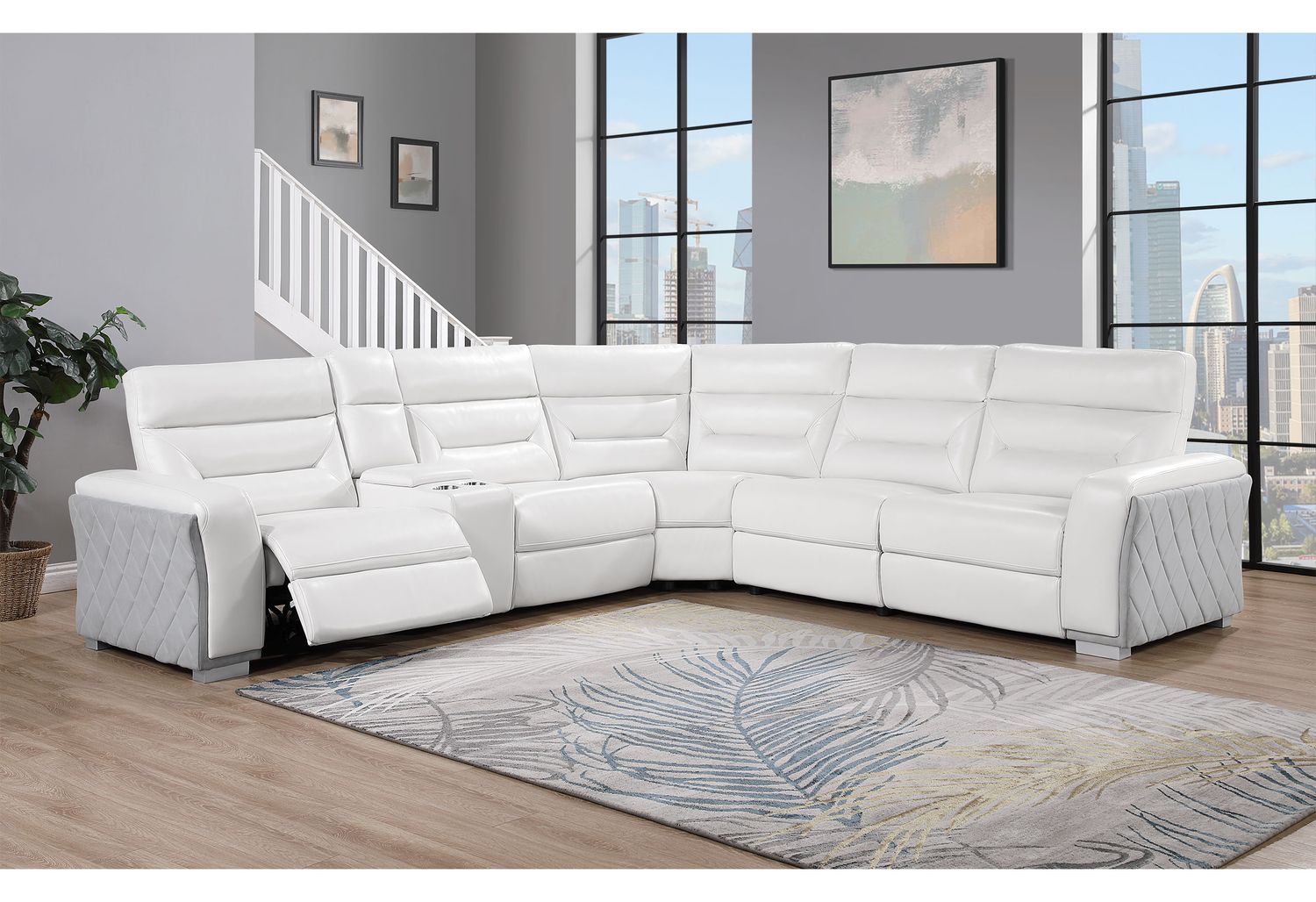 GF - U2682 Blanche White/Gray 33 Sectional