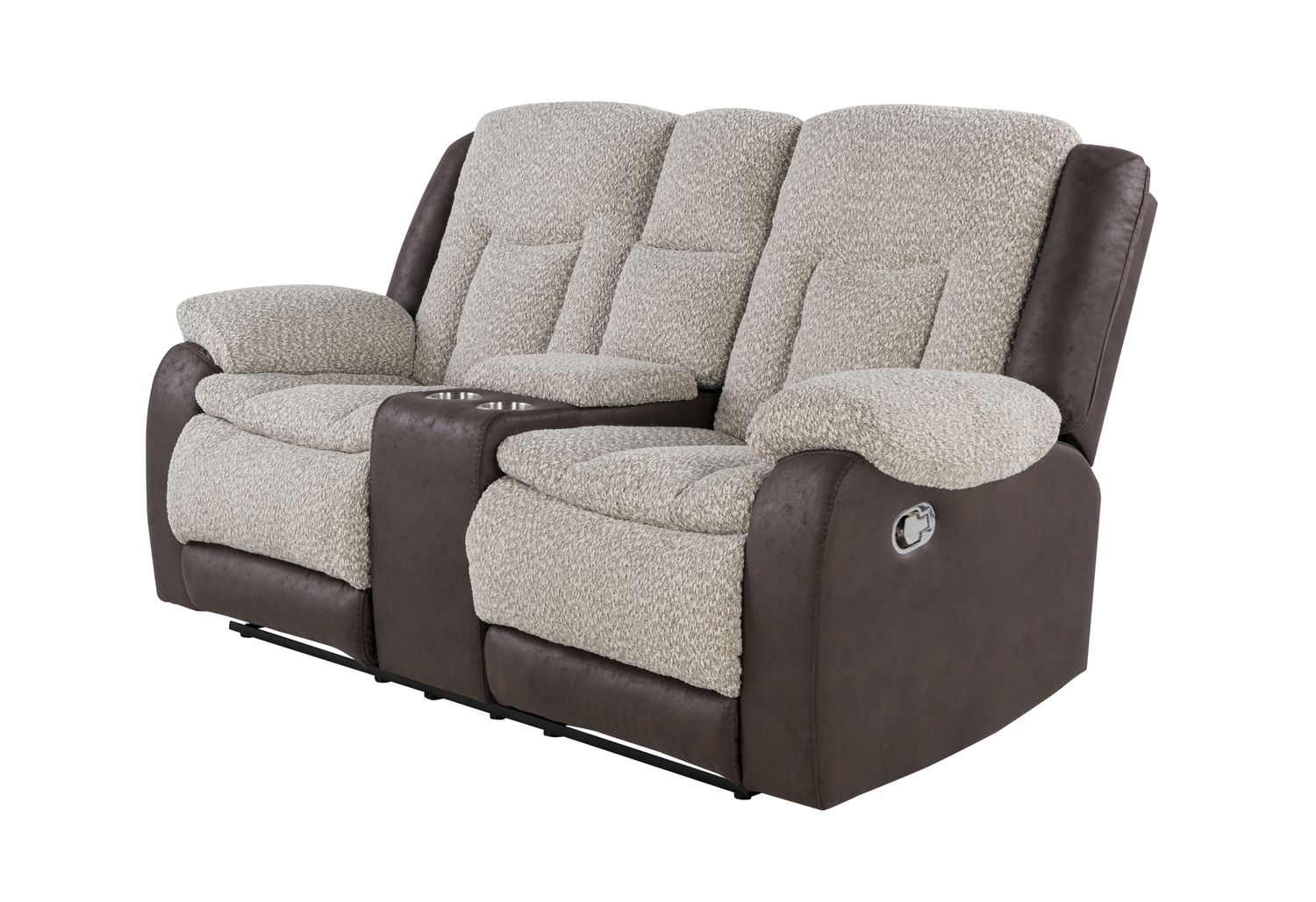 GF - U4377 Gray/Brown Console Reclining Loveseat