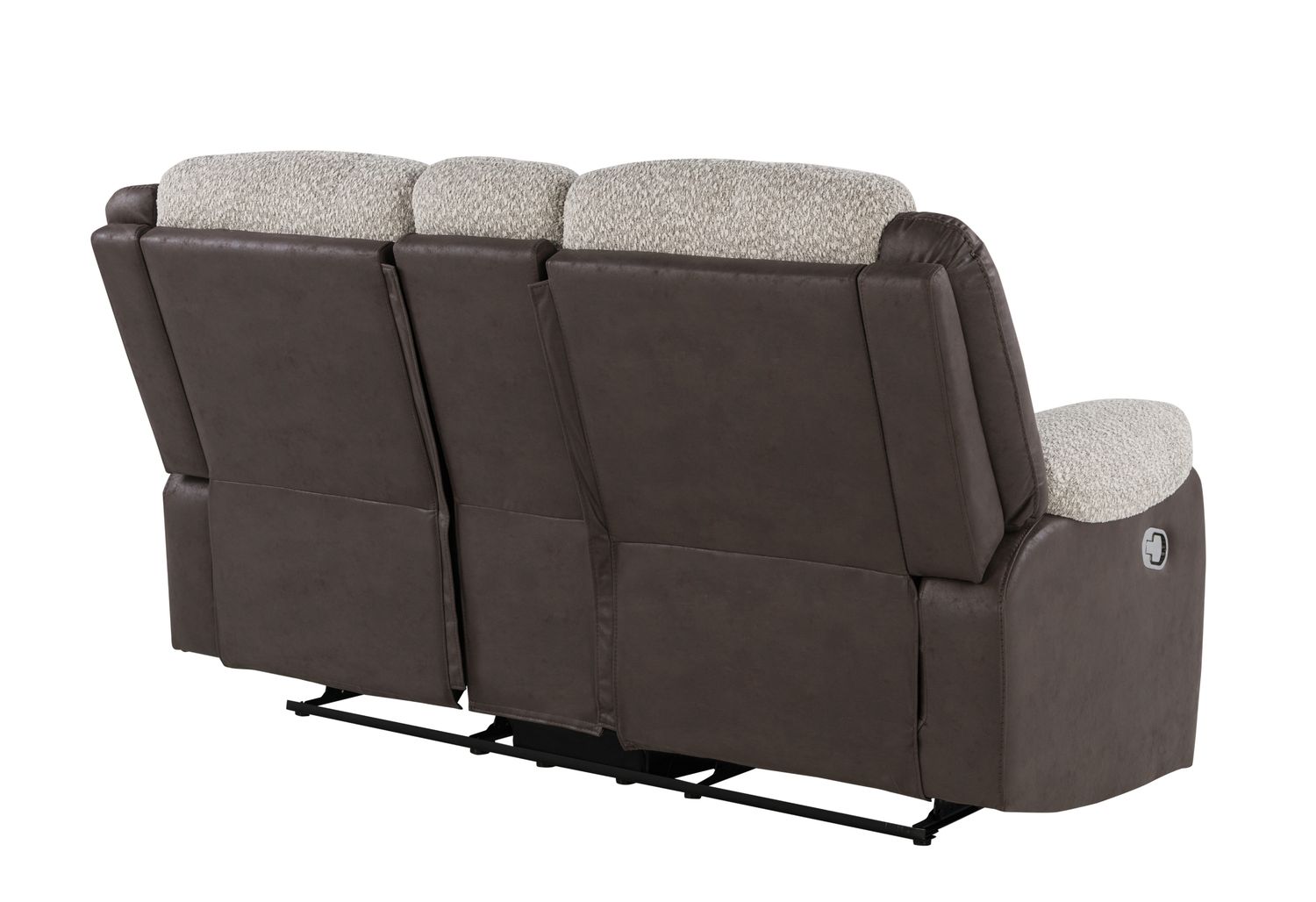 GF - U4377 Gray/Brown Console Reclining Loveseat