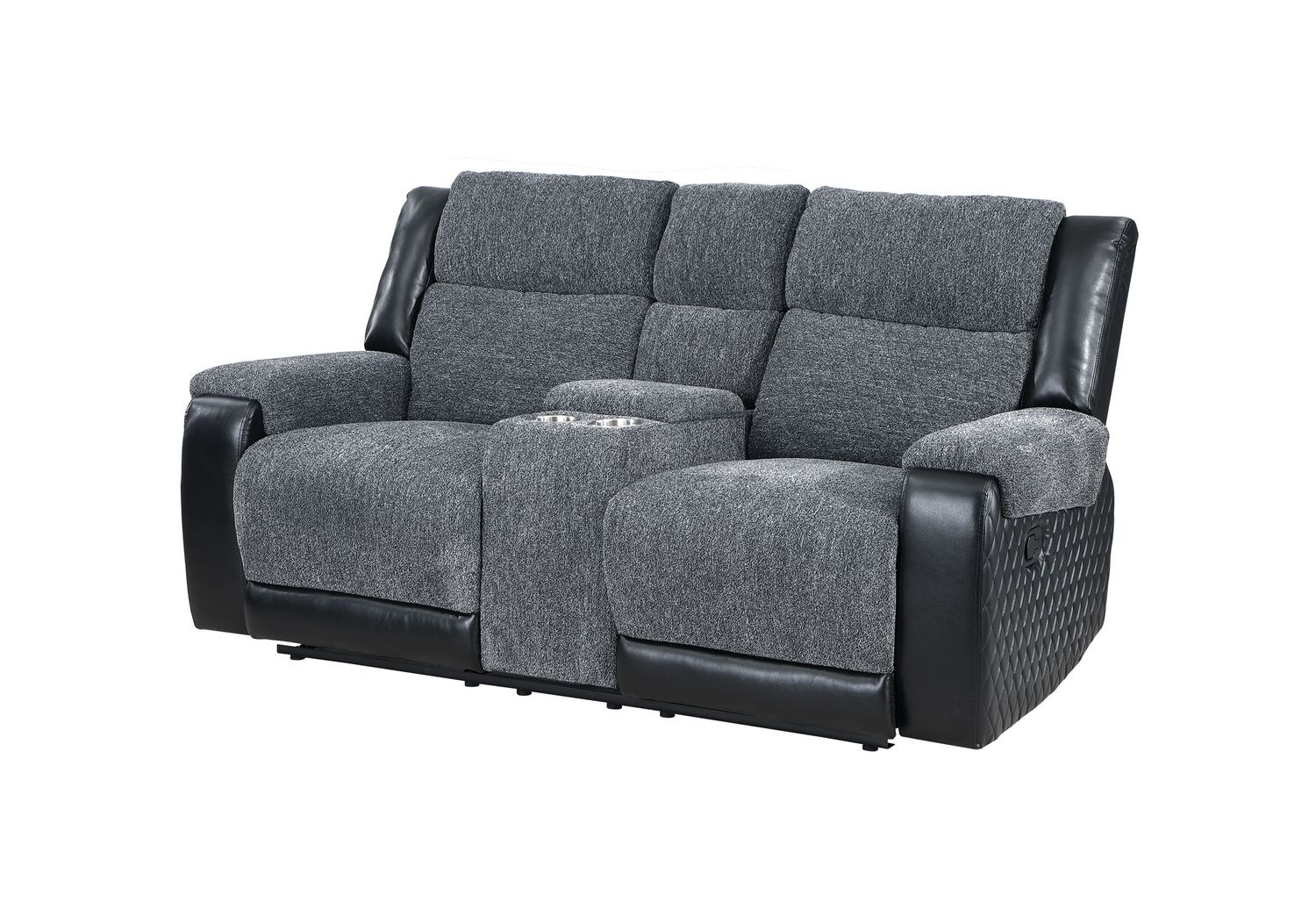 GF - U5914 Gray/Black Console Reclining Loveseat