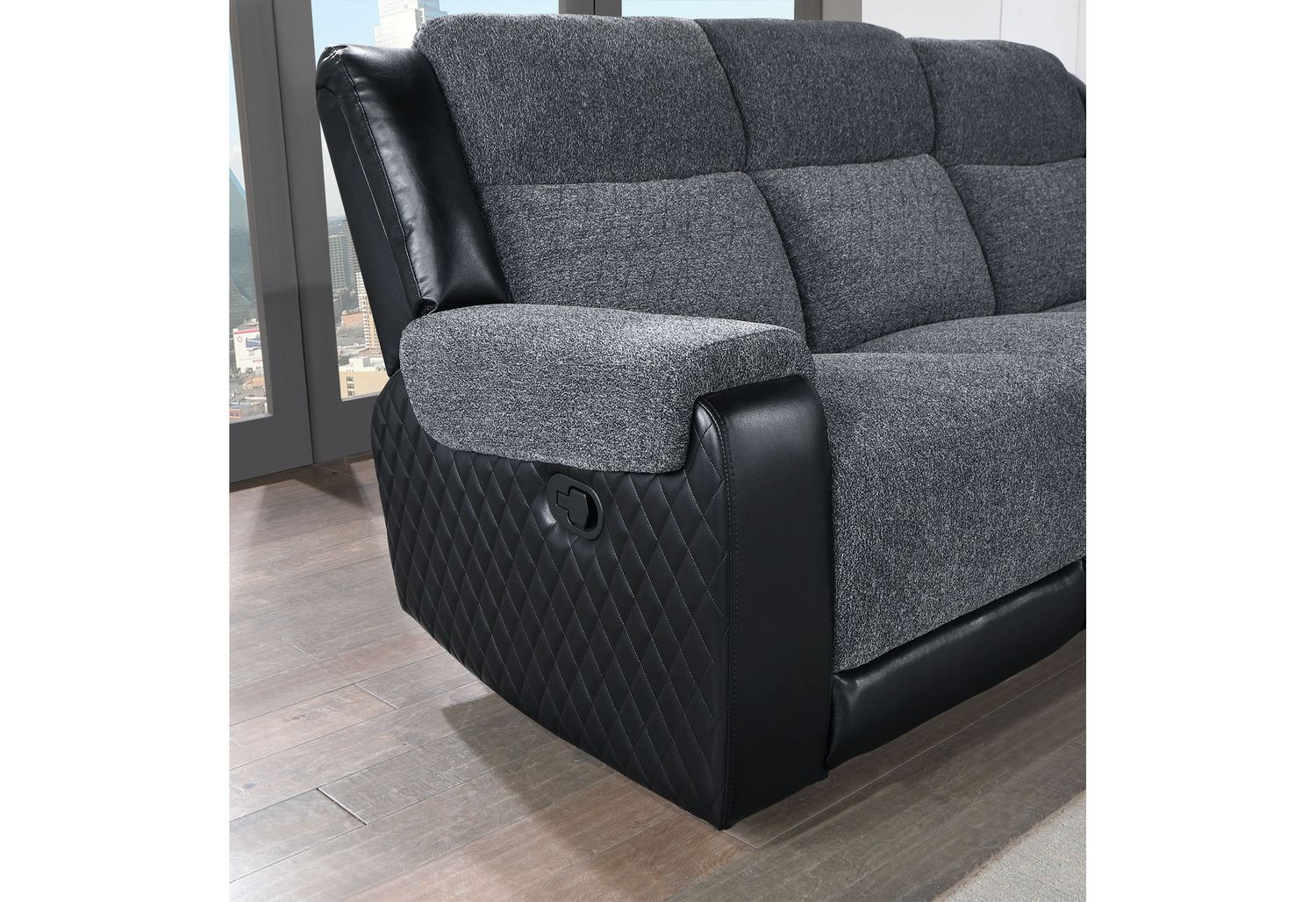 GF - U5914 Gray/Black Recliner