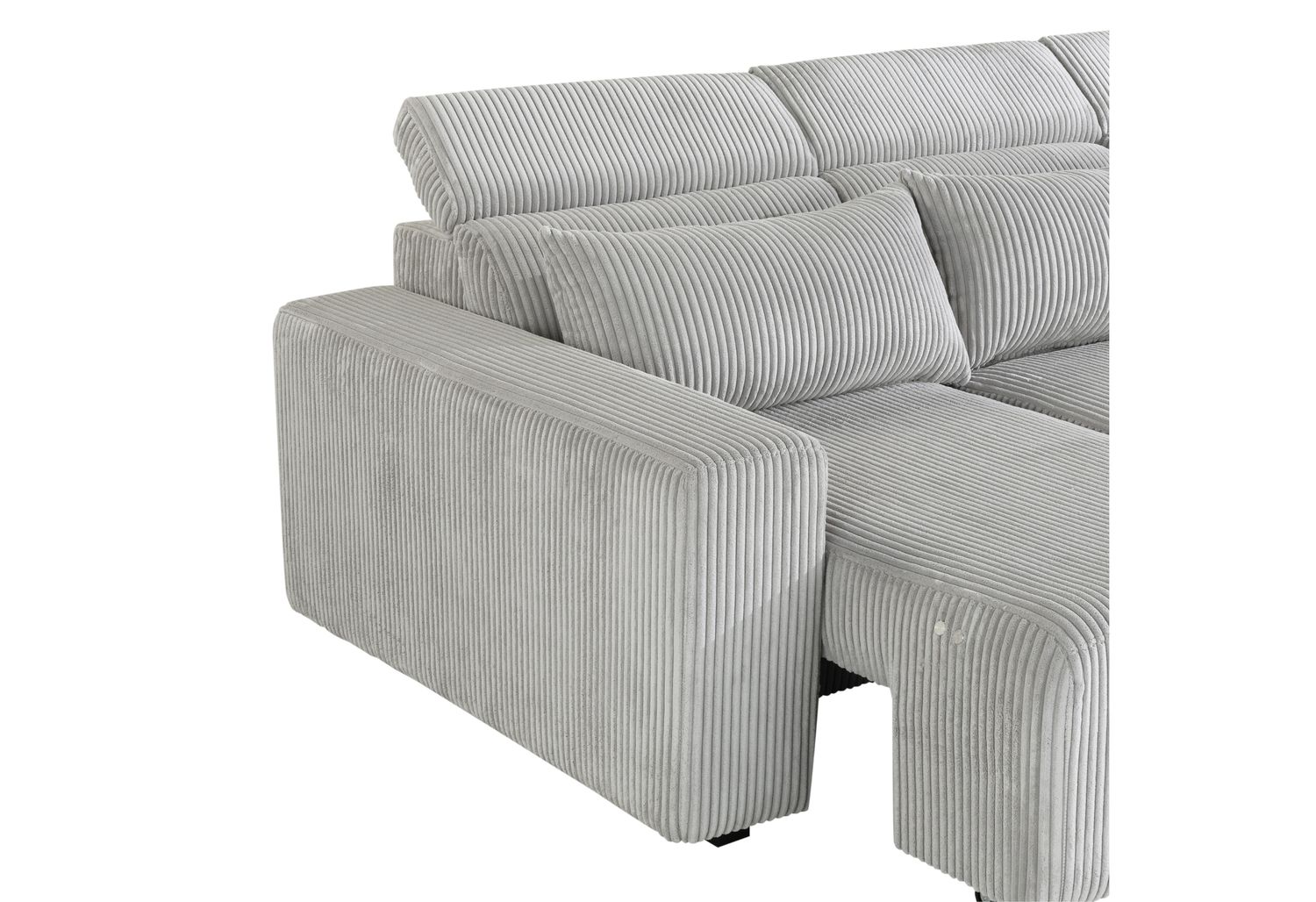 GF - U5945 Gray Right Arm Facing Chaise With 1 Pillow