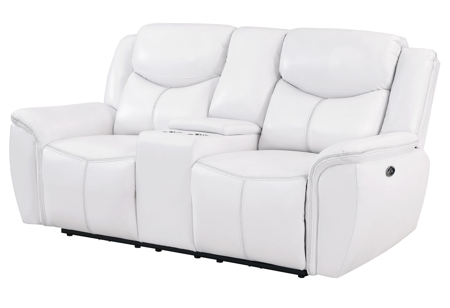 GF - U5987 White Power Console Reclining Loveseat