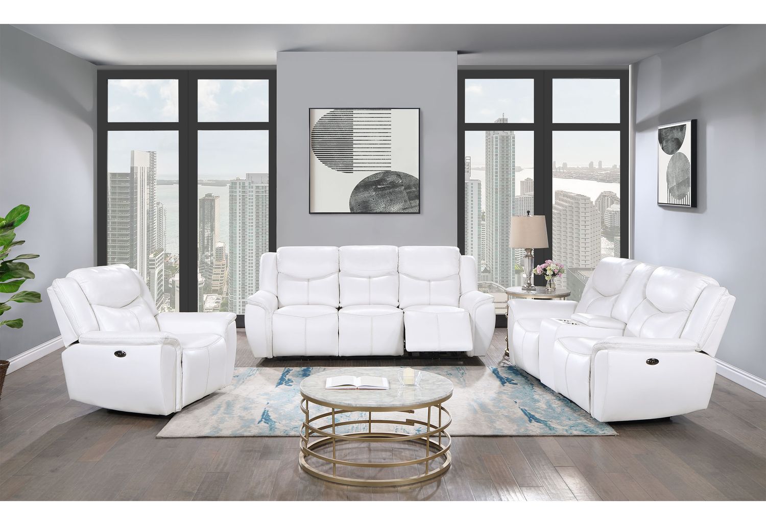 GF - U5987 White Power Recliner