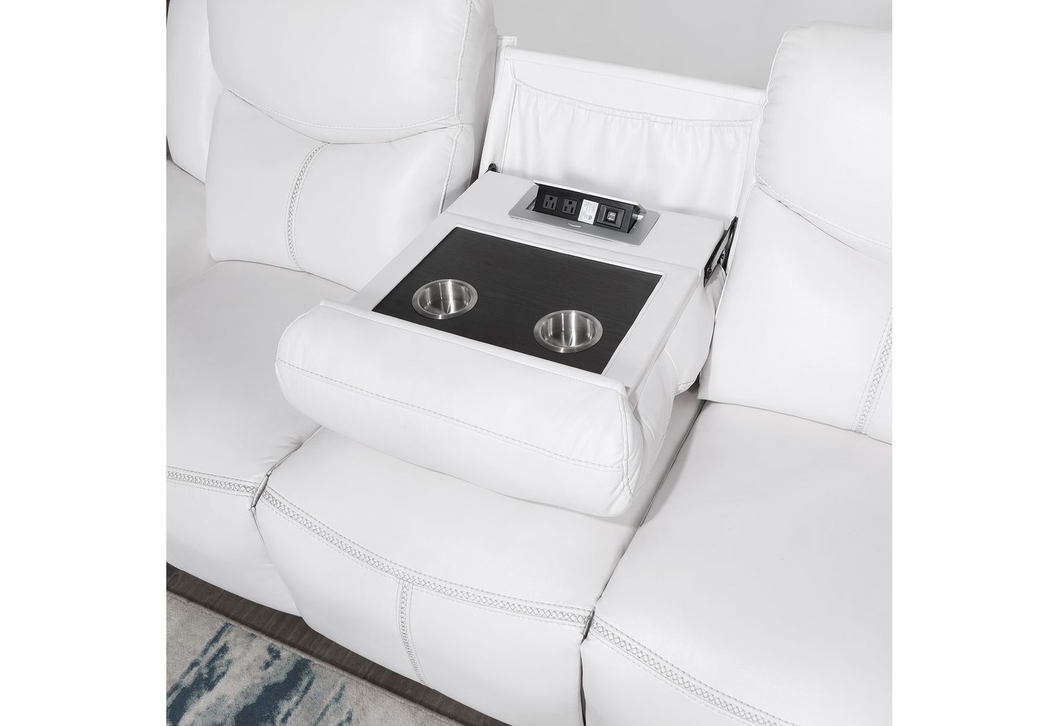 GF - U5987 White Power Reclining Sofa