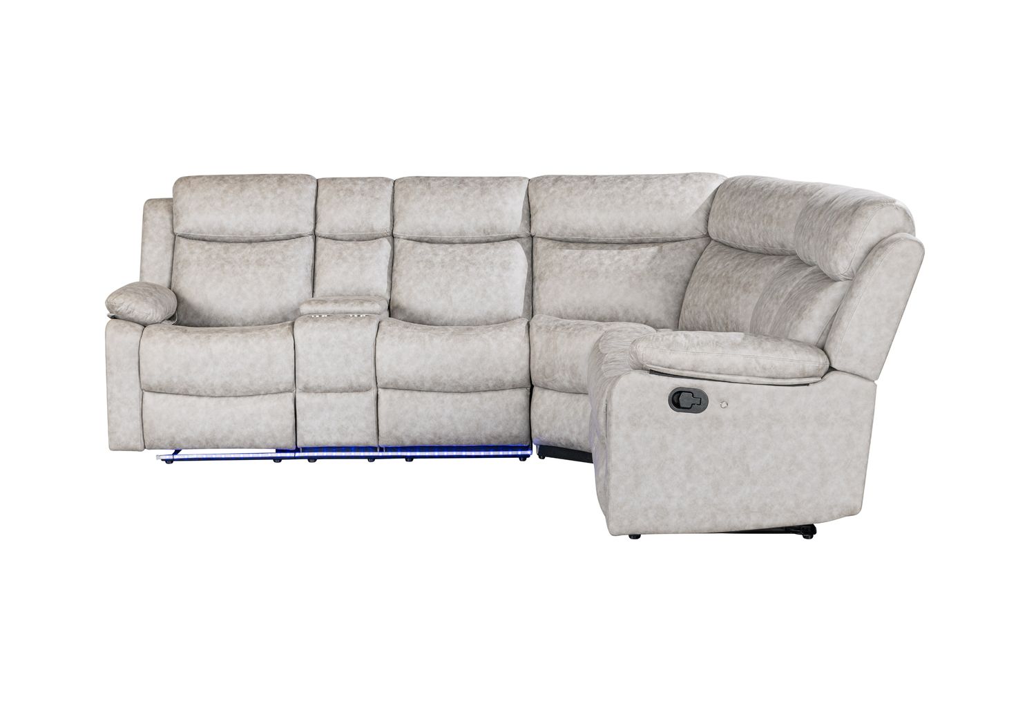 GF - U6026 LED Light Gray 9 Sectional Sectional With Led With 2 Recliners