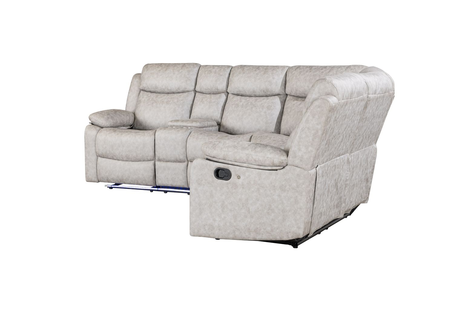 GF - U6026 LED Light Gray 9 Sectional Sectional With Led With 2 Recliners