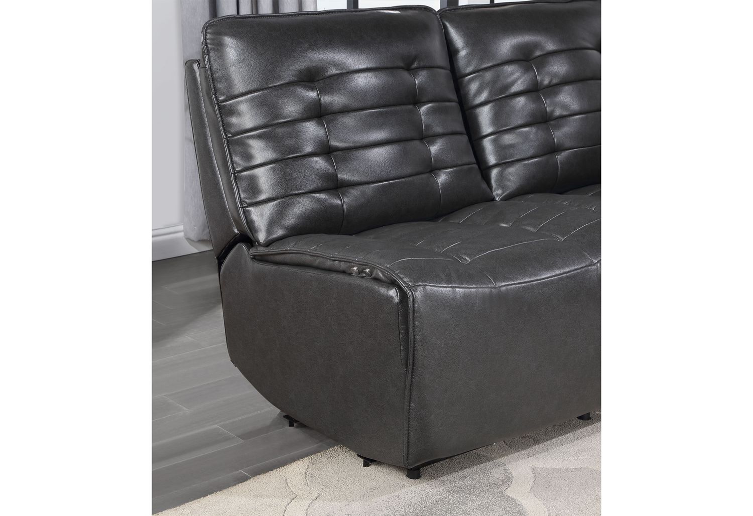 GF U6066 Blanche Charcoal Modular Armless Glider Chair (Can Only Be Placed On Ends Of Sectional Or As Stand Alone)