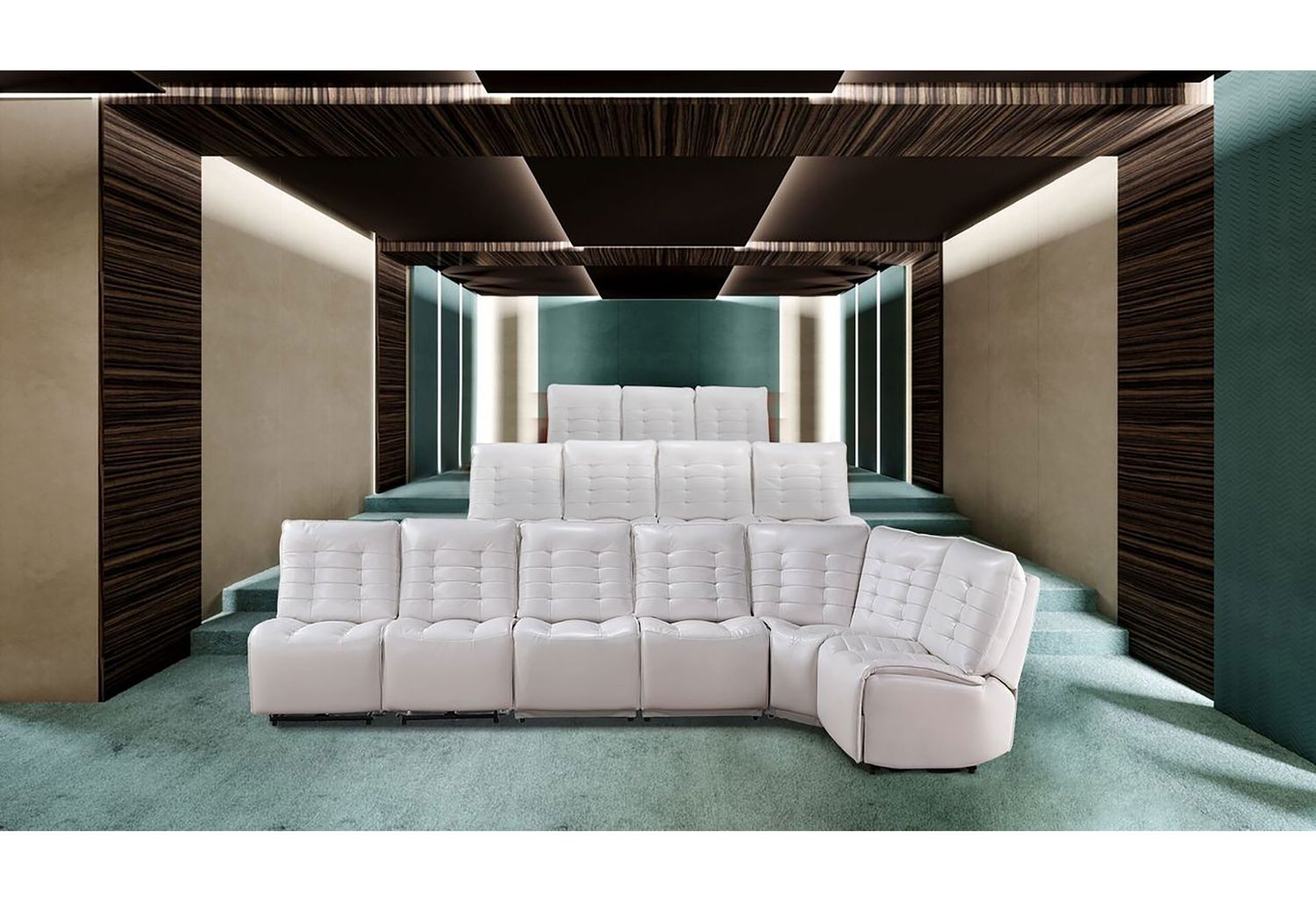 GF U6066 Blanche White Modular 3 Power Sectional Includes 3 Pwr Ar, 1 W, 1 Ch