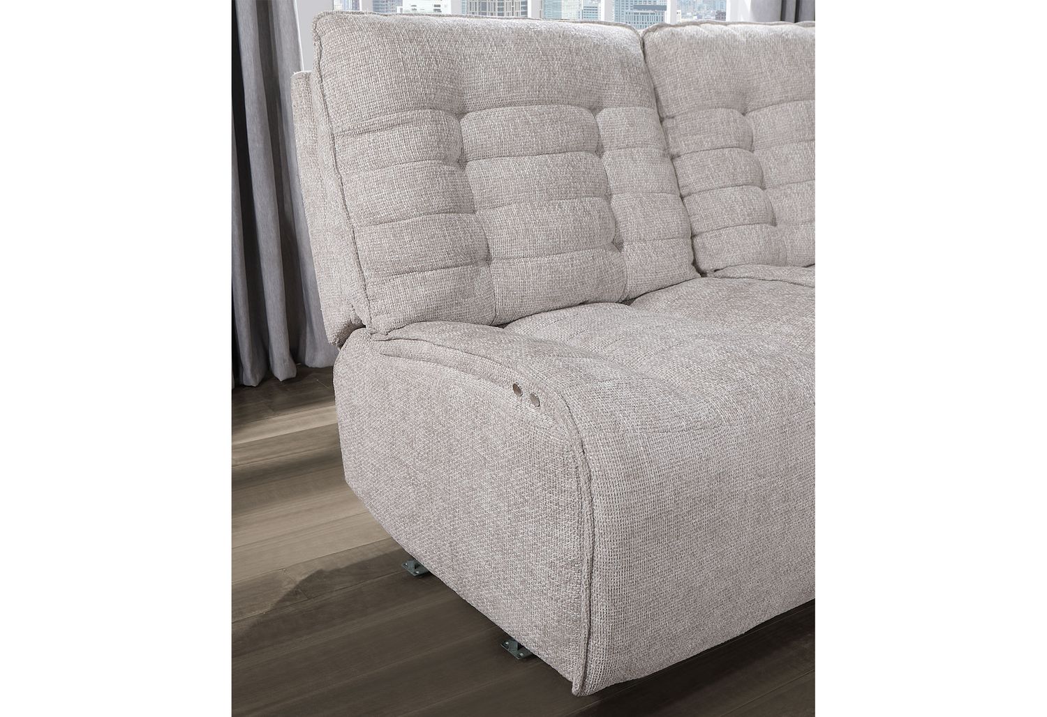 GF U6066 Cream Modular 3 Power Sofa Includes 3 Pwr Ar