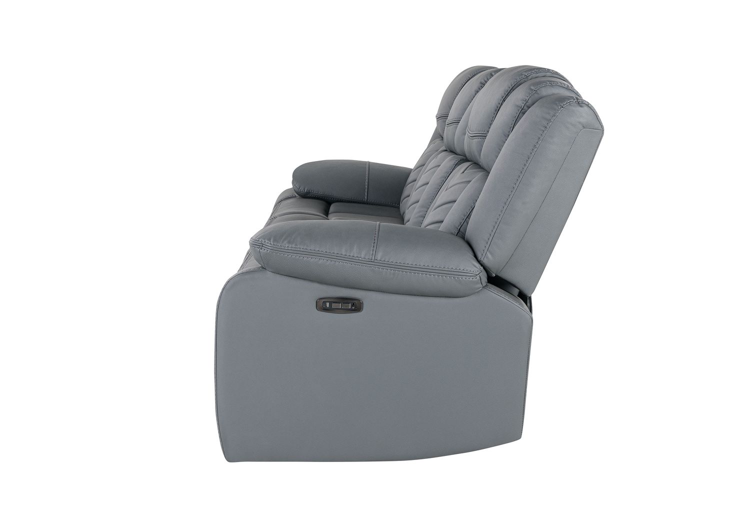 GF - U7068 Gray 10 Power Reclining Sofa/Power Console Reclining Love Seat/Power Recliner With Led