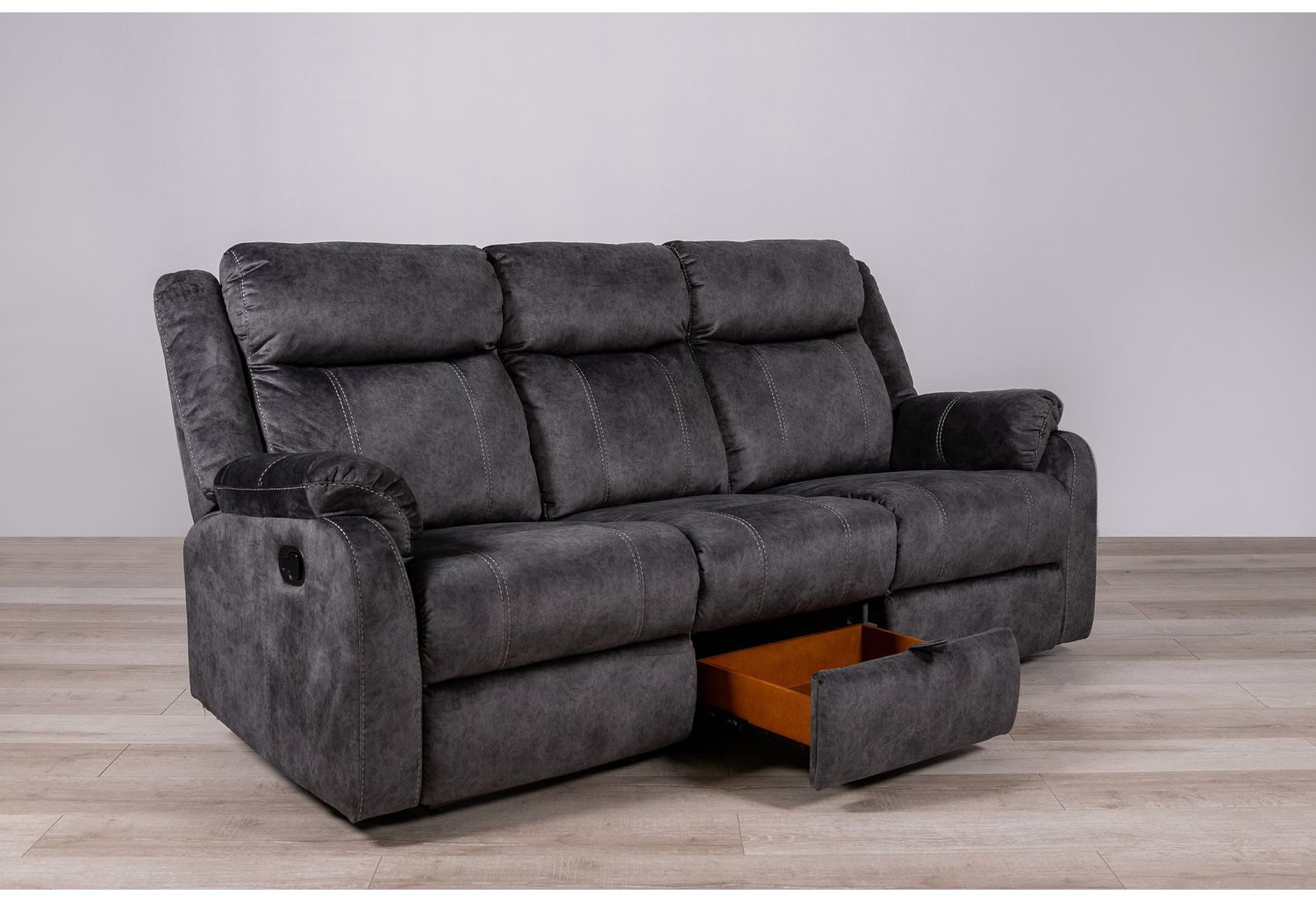 GF U7303 Granite Reclining Sofa With Drop Down Table and Storage Drawer