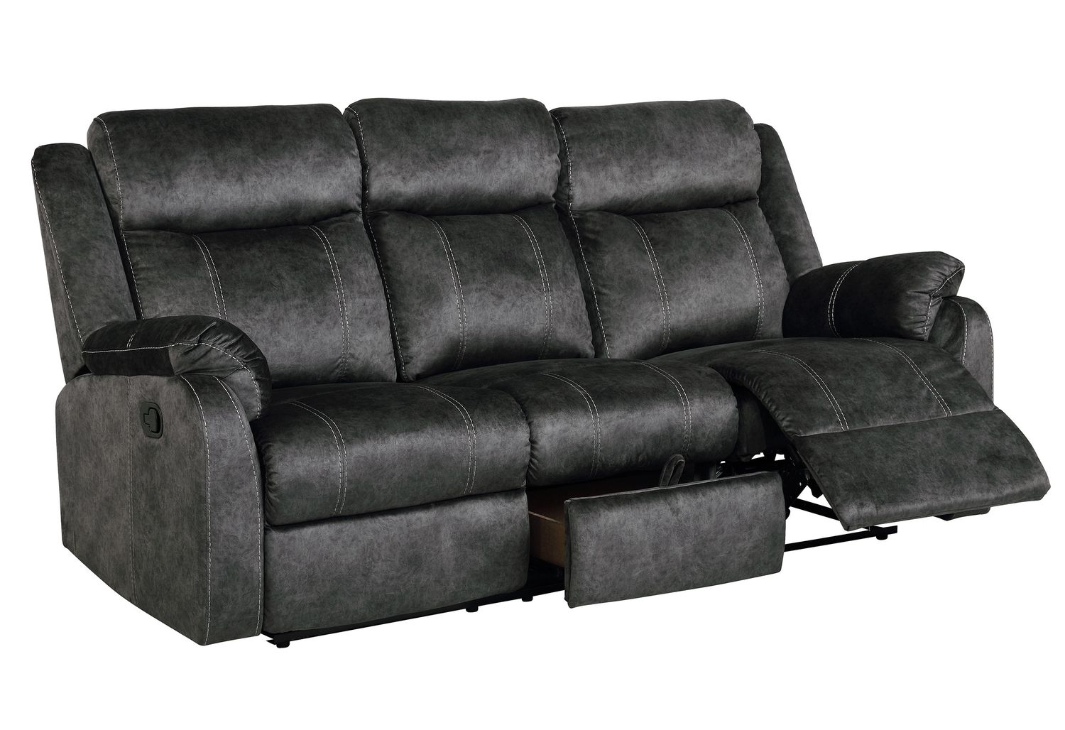 GF U7303 Granite Reclining Sofa With Drop Down Table and Storage Drawer